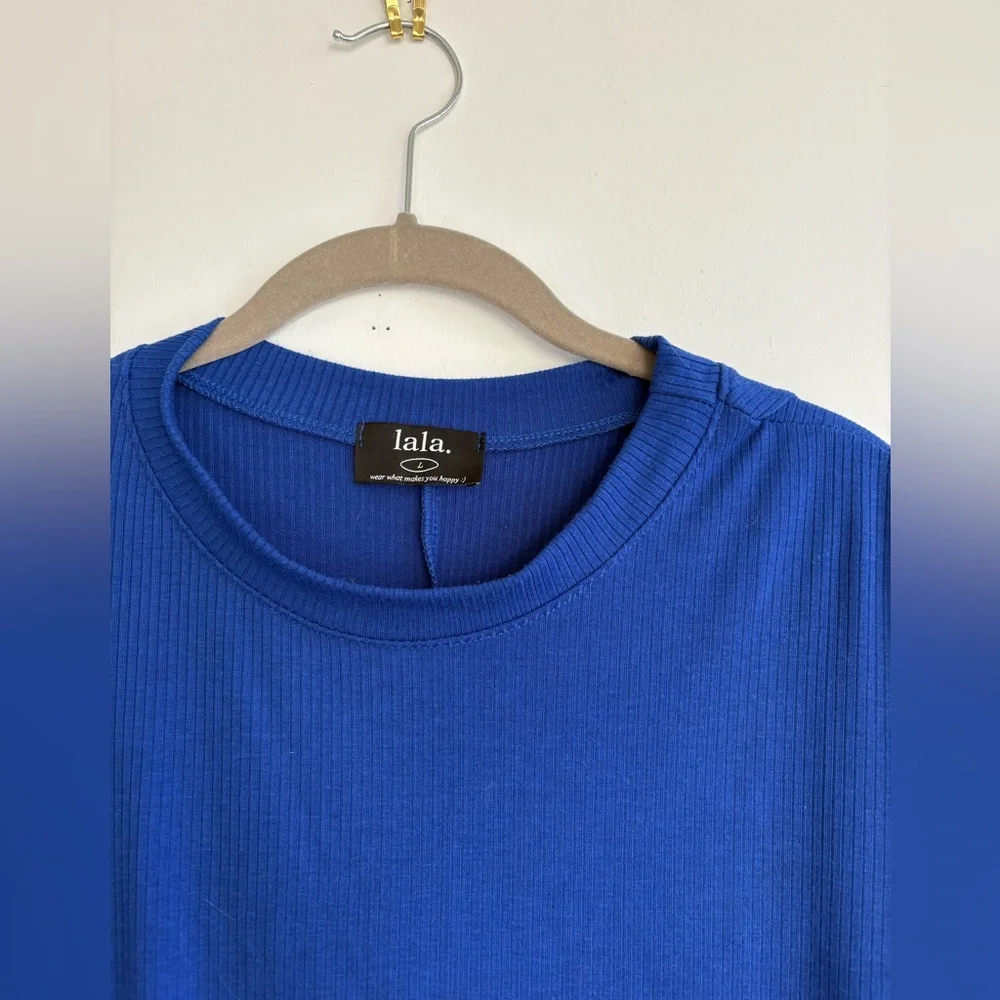 Dressed in LALA - Lex Ribbed Playsuit in Royal Blue - Picture 3 of 5